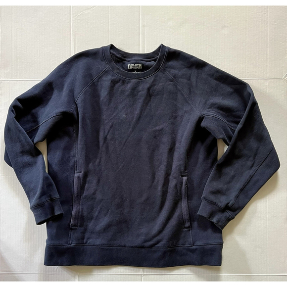 Duluth Tops - Duluth Sweatshirt Womens Lg Navy Souped Up Crewneck Ribbed Sweater Zip Pockets